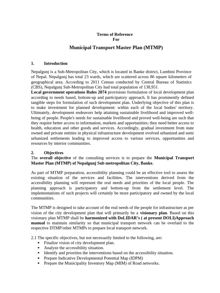 MTMP For Nepalgunj | PDF | Urban Planning | Geographic Information System