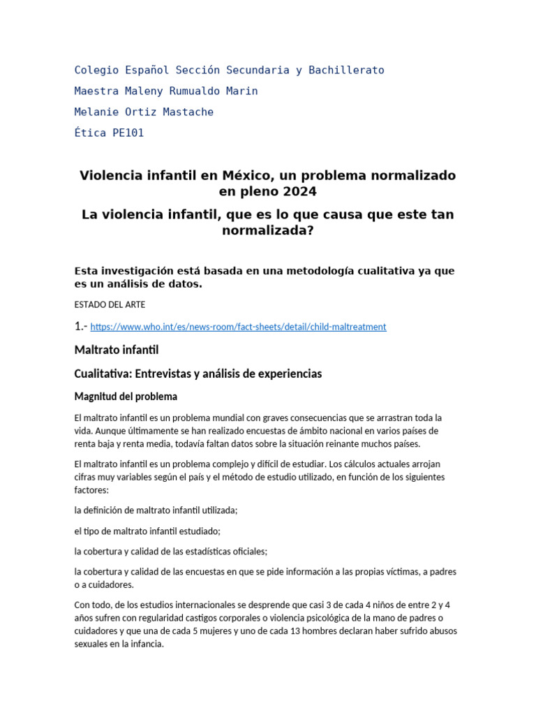 Maltrato Infantil en MX | PDF | Abuso infantil | Violencia