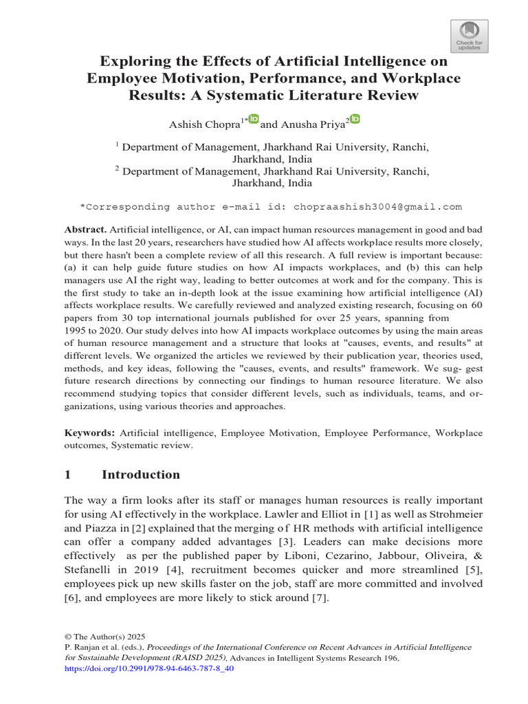 Exploring The Effects of Artificial Intelligence o | PDF | Artificial ...