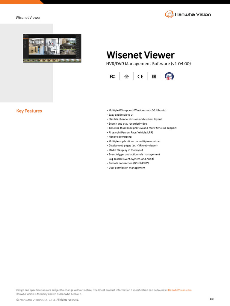 DataSheet Wisenet-Viewer 230526 EN | PDF | Ip Address | Computing