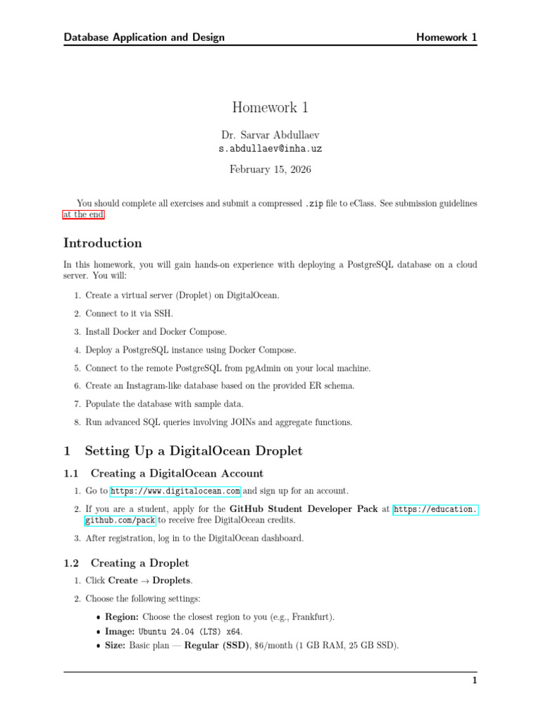 HW 1 | PDF | Postgre Sql | Data Management Software