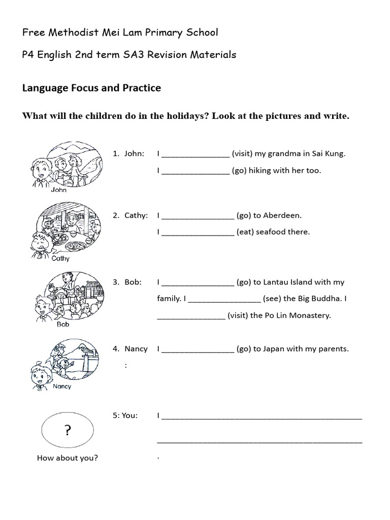 P4 English 2nd Term SA3 Revision Materials | PDF | Linguistics