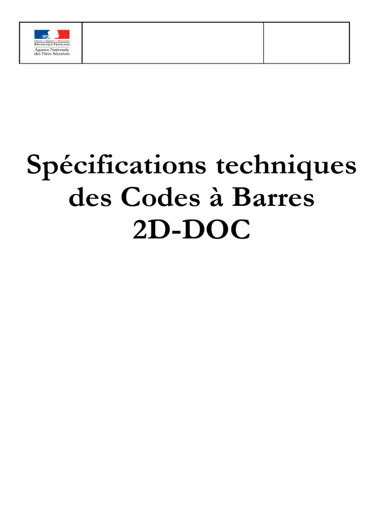 Ants 2d-Doc Specifications Techniques Des Codes A Barres 2d-Doc v330-1 ...