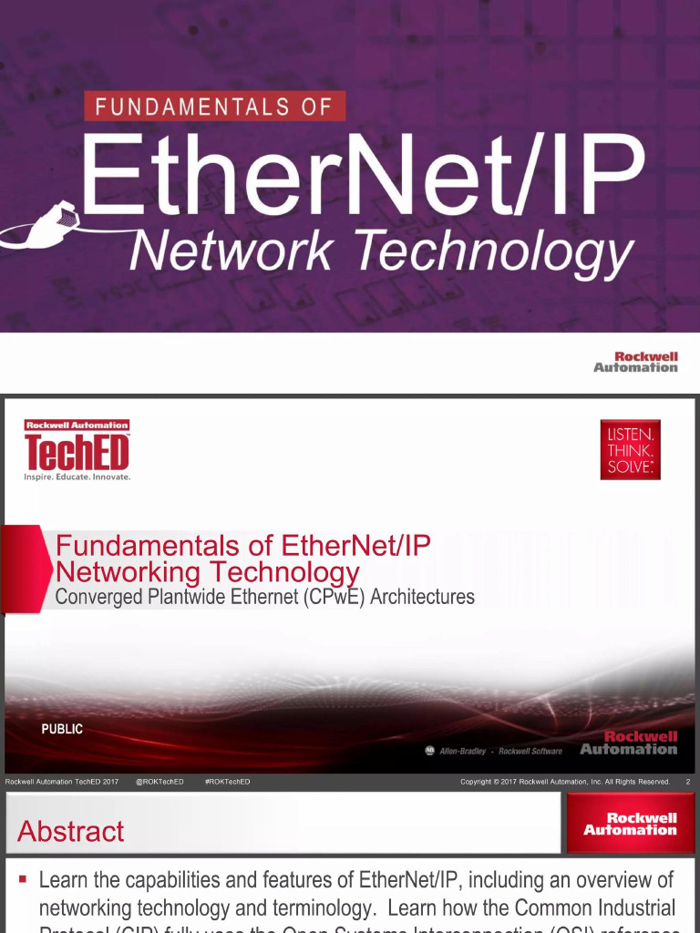 Fundamentals of EtherNetIP Network Technology | PDF