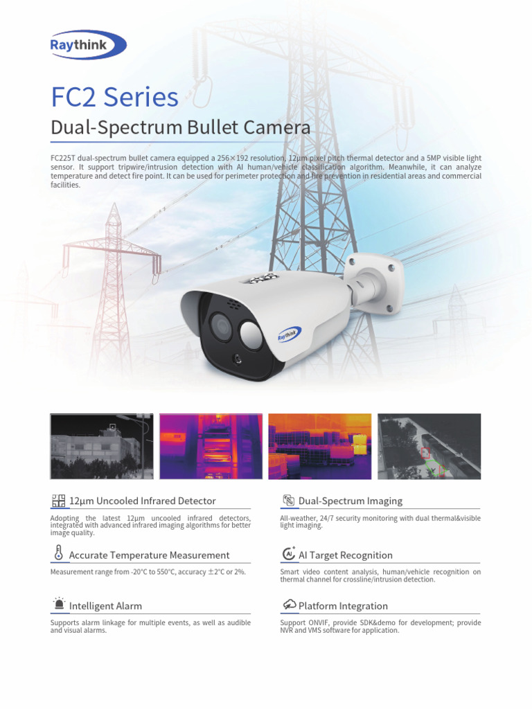 FC2 Series Dual Spectrum Bullet Camera | PDF | Thermography | Sensor