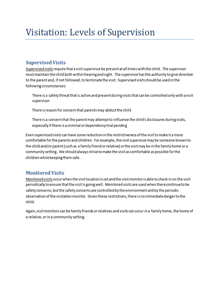 Levels of Supervision | PDF | Safety | Behavioural Sciences
