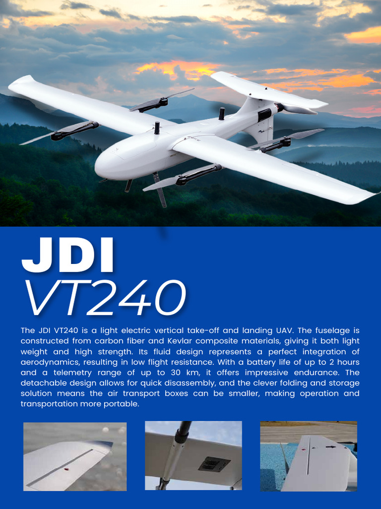 Spesifikasi UAV JDI VT240 | PDF | Unmanned Aerial Vehicle | Flight