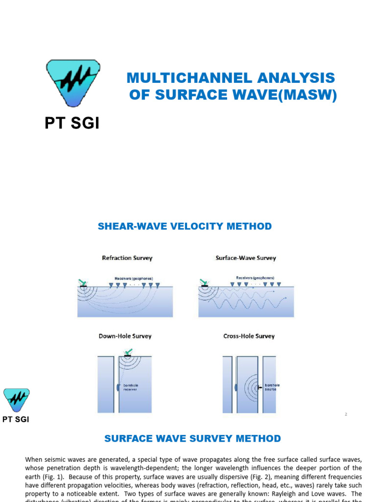 PT Sgi-Multichannel Analysis Surface Wave (Masw) | PDF