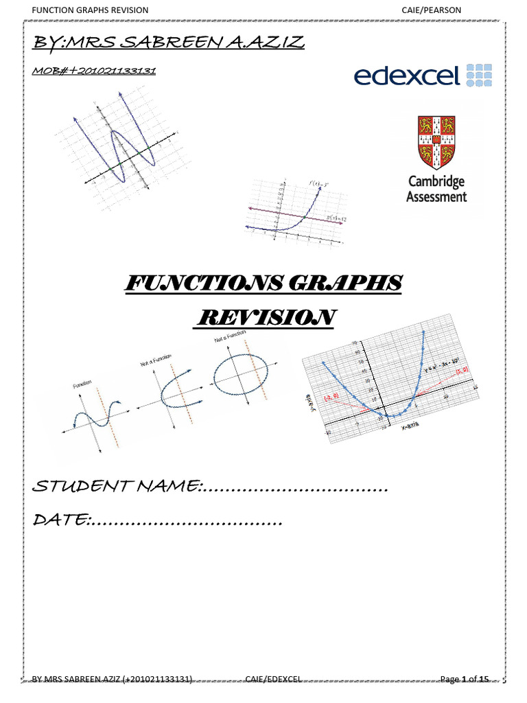 FUNCTION GRAPHS | PDF | Student Assessment And Evaluation