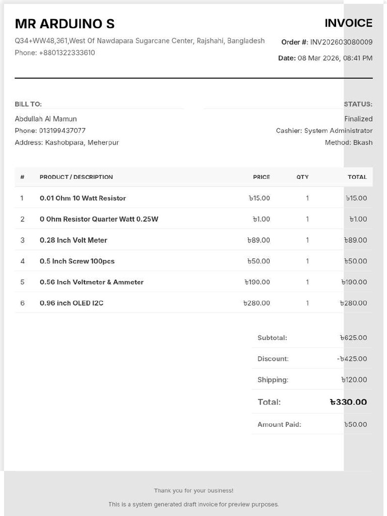 Invoice-INV202603080009 | PDF
