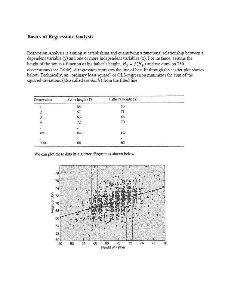 Notes Basics of Regression Analysis Short | PDF | Linear Regression ...