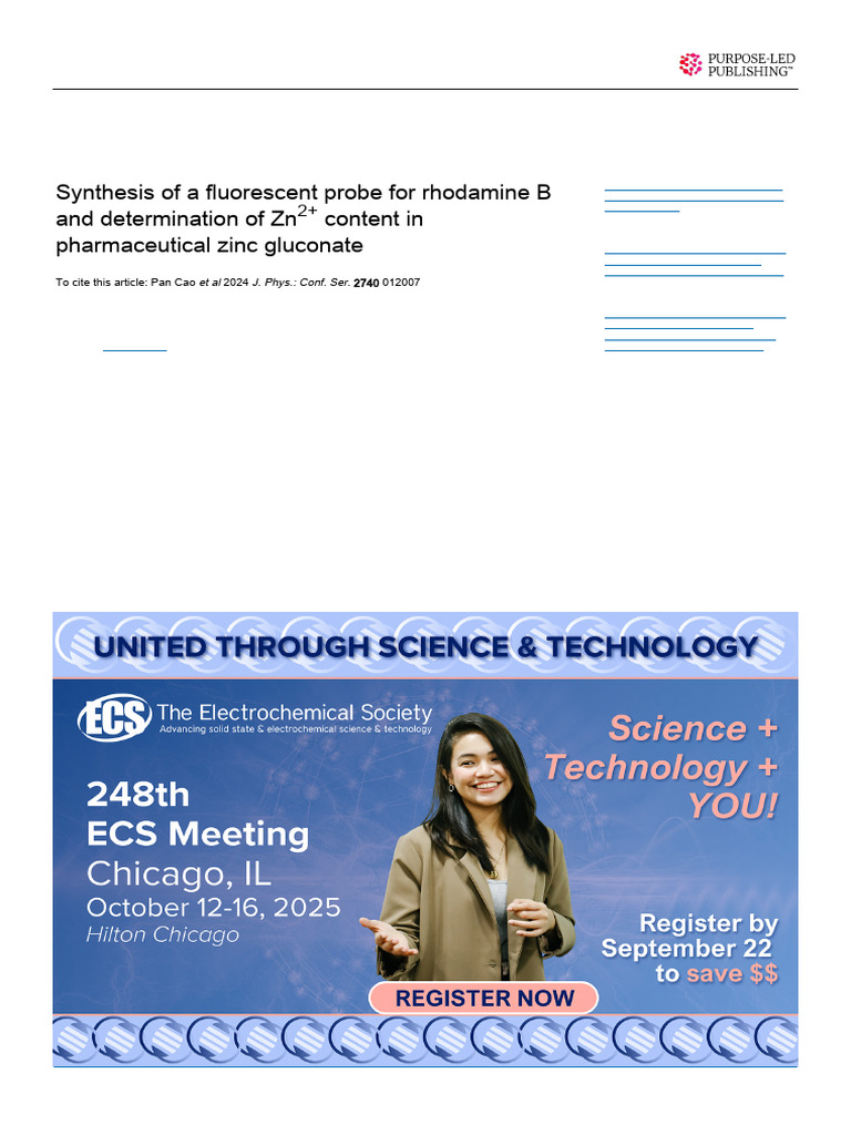 2024-Synthesis of a Fluorescent Probe for Rhodamine B-Zn2+ | PDF ...