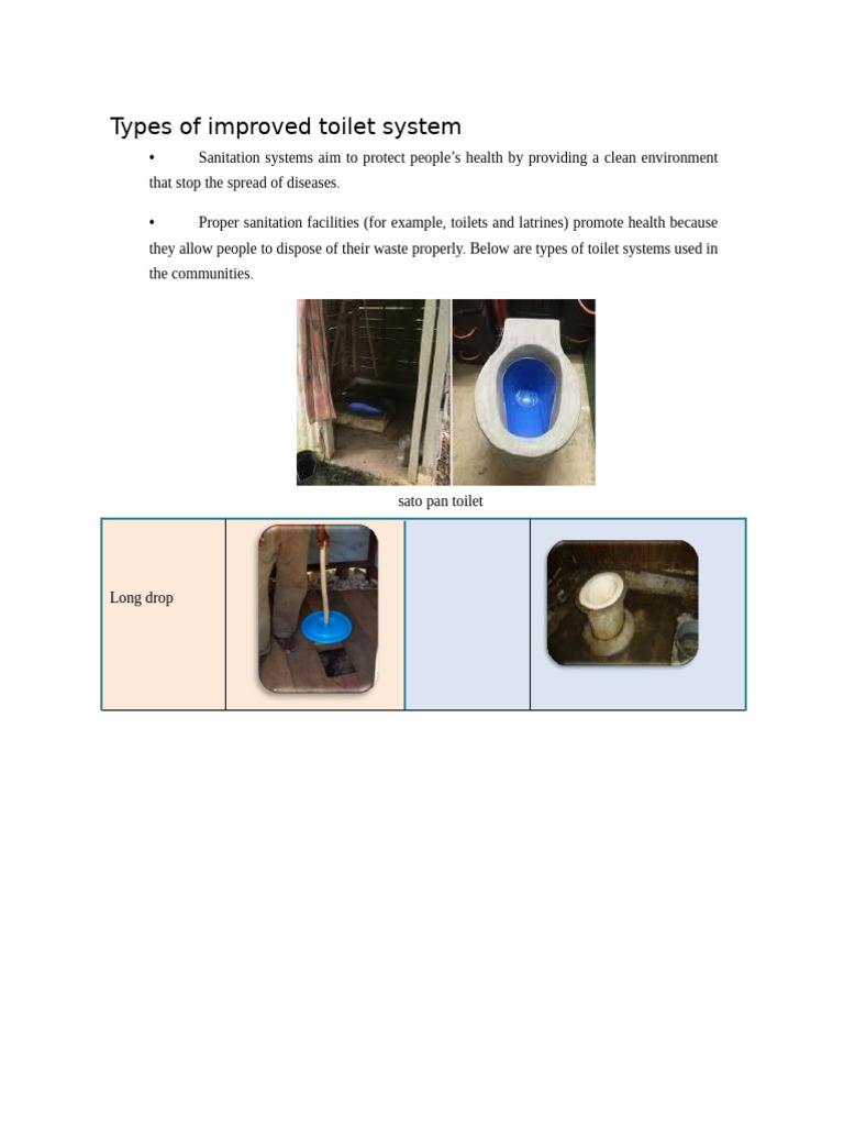 Types of Improved Toilet System WASH NOTES | PDF