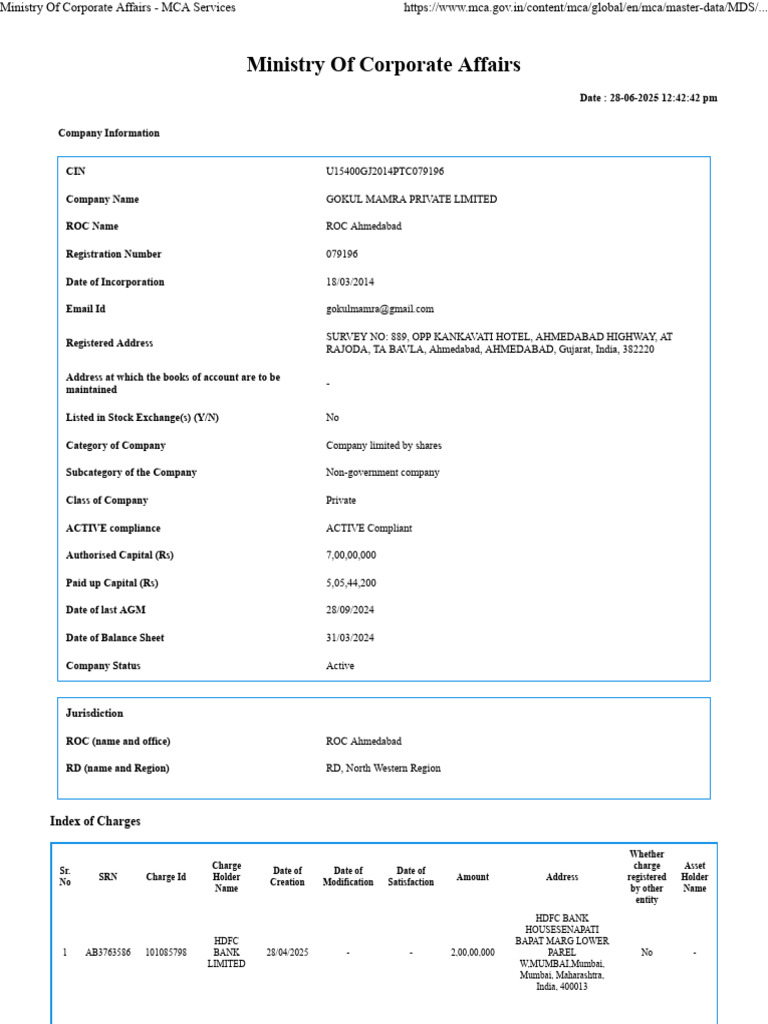 Ministry of Corporate Affairs - MCA Services | PDF | Private Sector ...