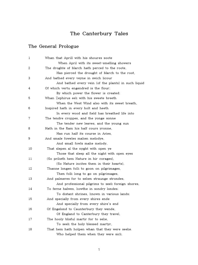 The Canterbury Tales | PDF | The Canterbury Tales