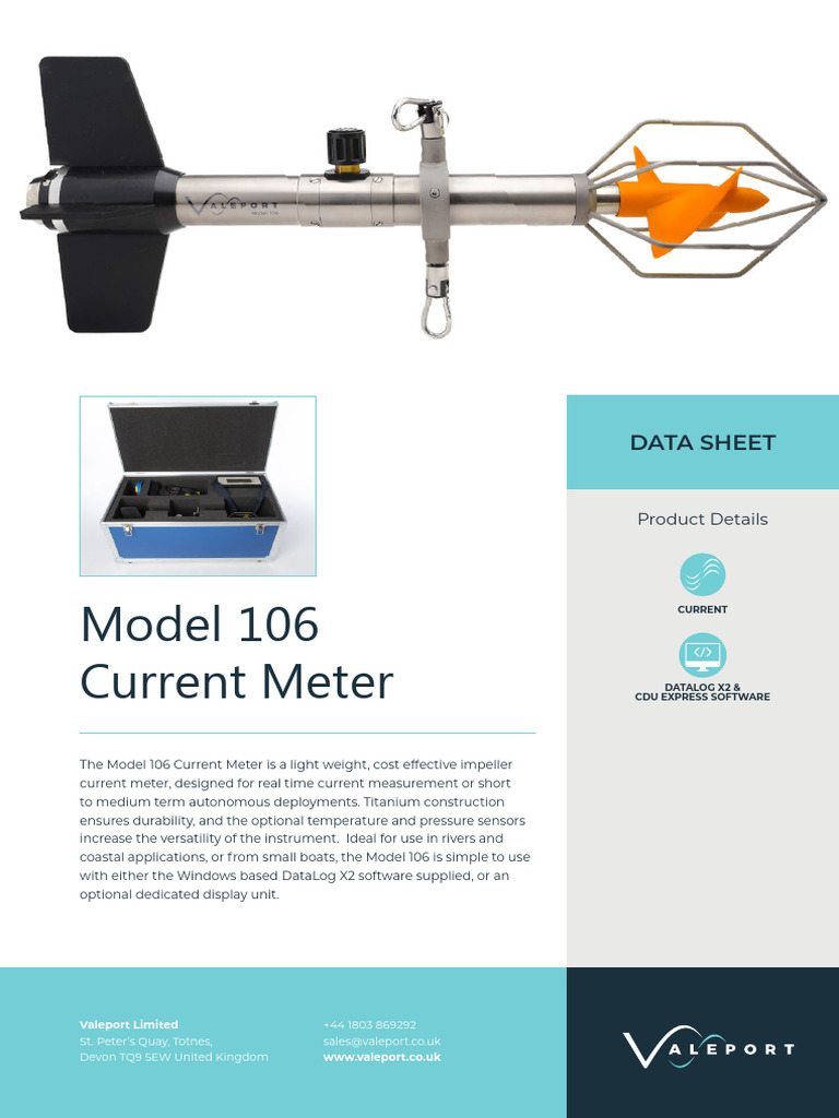 Valeport Model 106 Datasheet Orange Impeller 1 | PDF