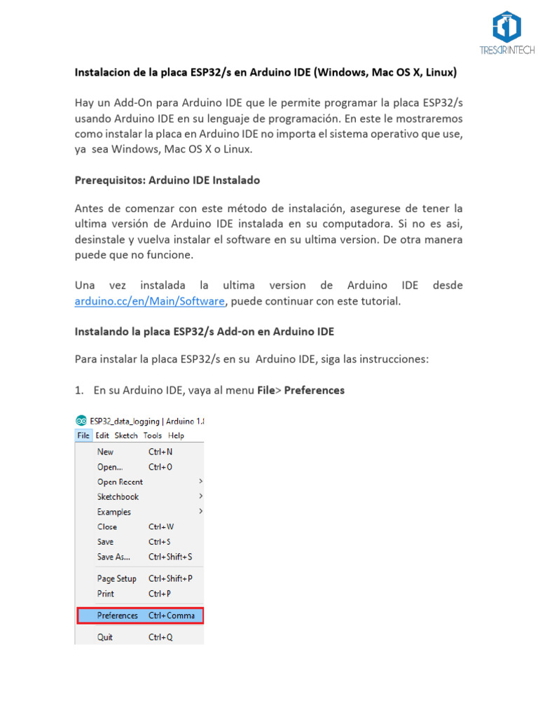 ESP32 Installation Guide ESPAÑOL | PDF | Entorno de desarrollo ...