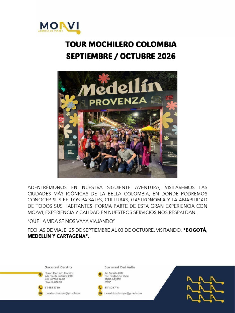 Tour Colombia 2026 Sep Octb | PDF | Bogotá