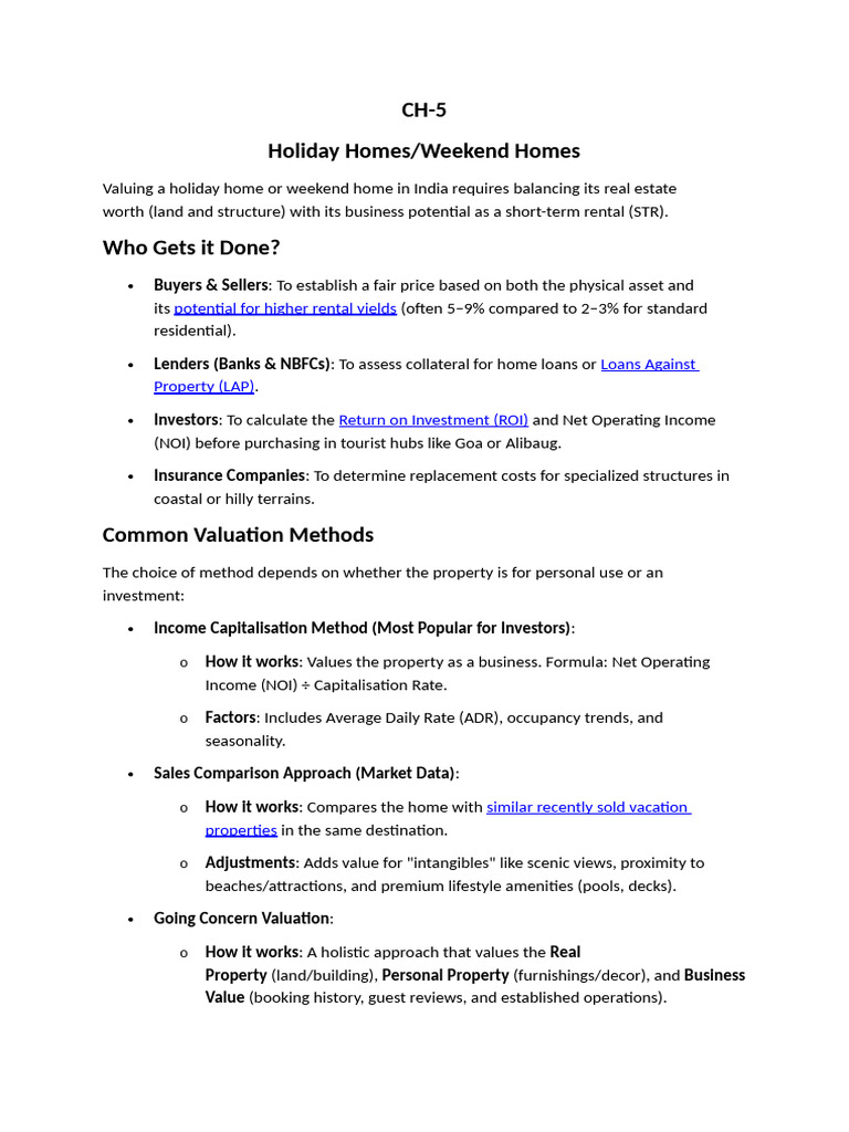 CH-5 Holiday Homes&Weekend Homes | PDF