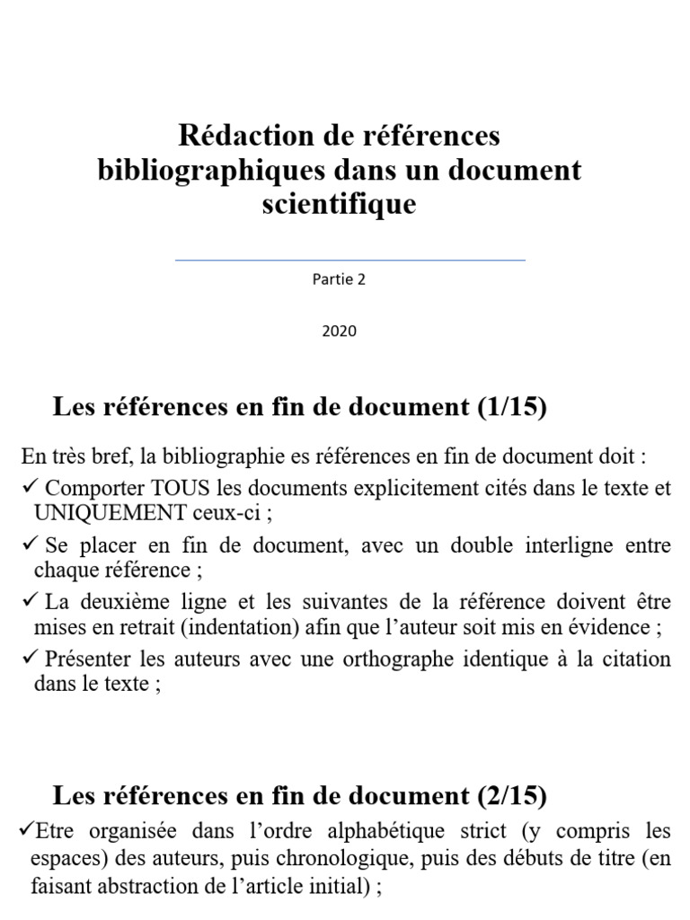 Rédaction de Références Bibliographiques Partie 2 | PDF | Internet ...