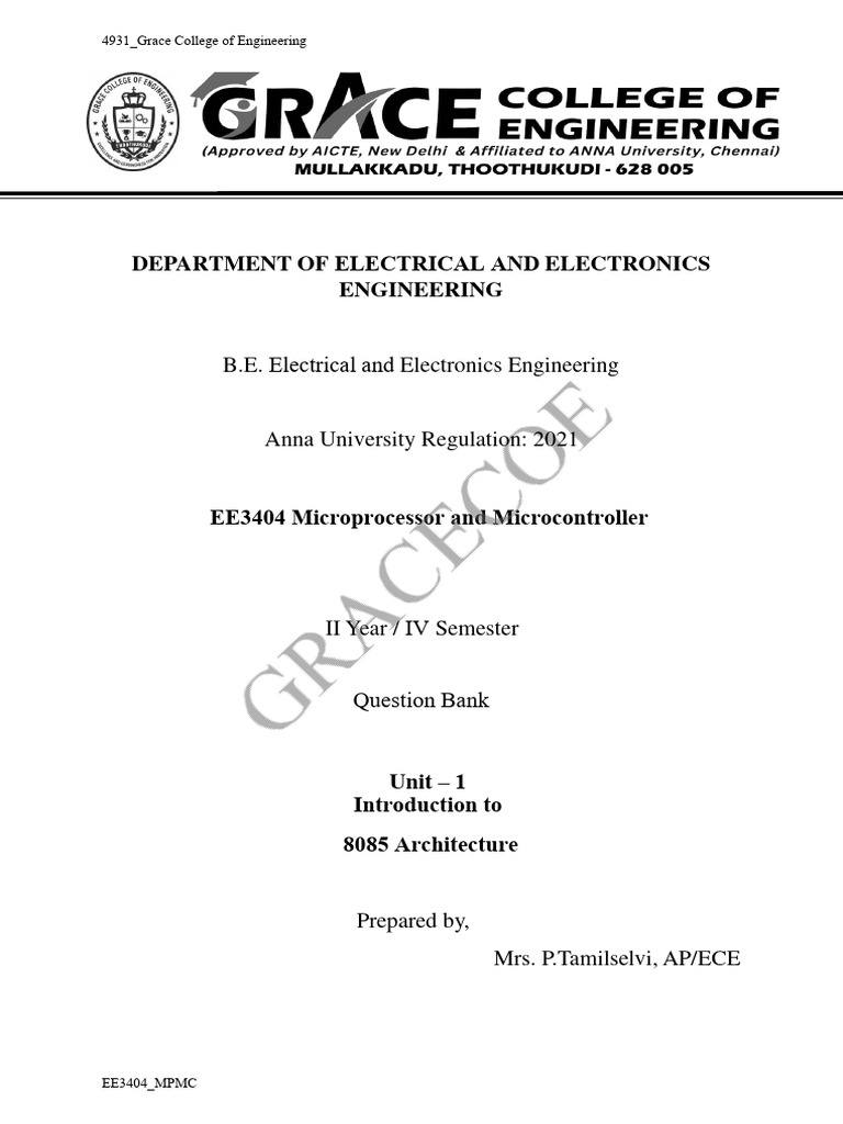 IV Eee Ee3404 Mpmc Unit 1 Qb | PDF | Input/Output | Electrical Engineering