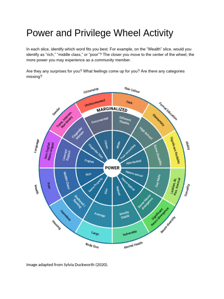 Worksheet Power and Privilege Activity | PDF