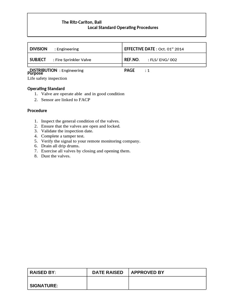 FLS ENG 002 - Fire Sprinkler Valve | PDF