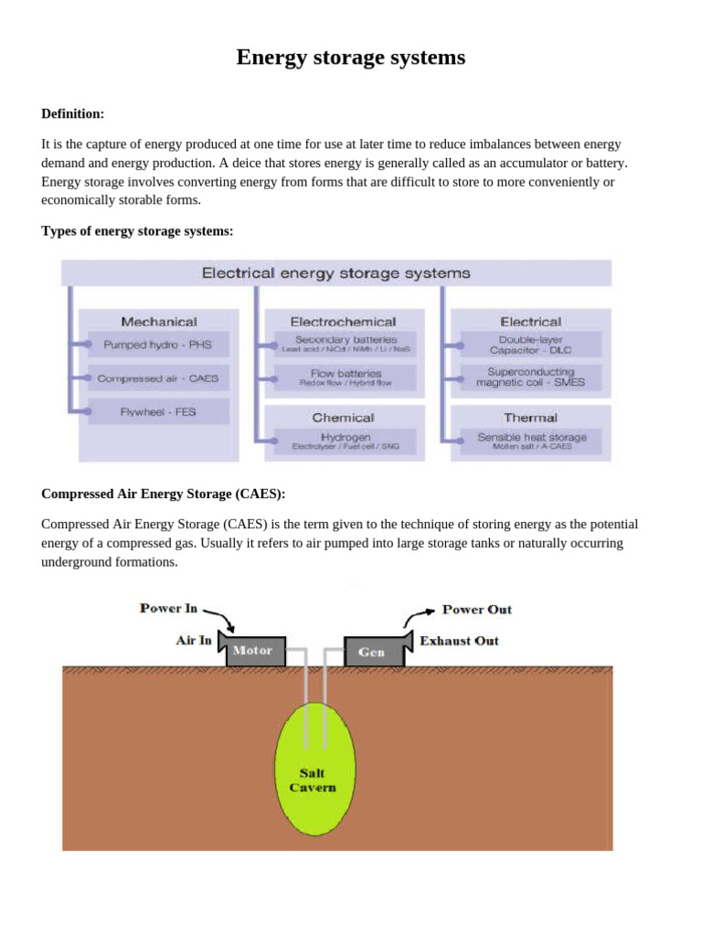Energy Storage Systems | PDF