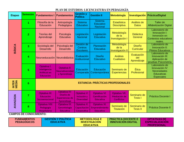 Plan de Estudios Pedagogia | PDF | Pedagogía | Plan de estudios