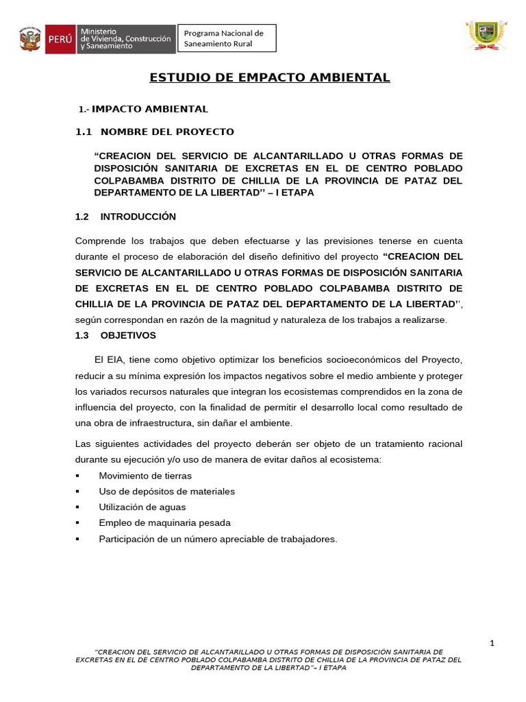 Estudio Impacto Ambiental | PDF | Evaluación de impacto ambiental ...
