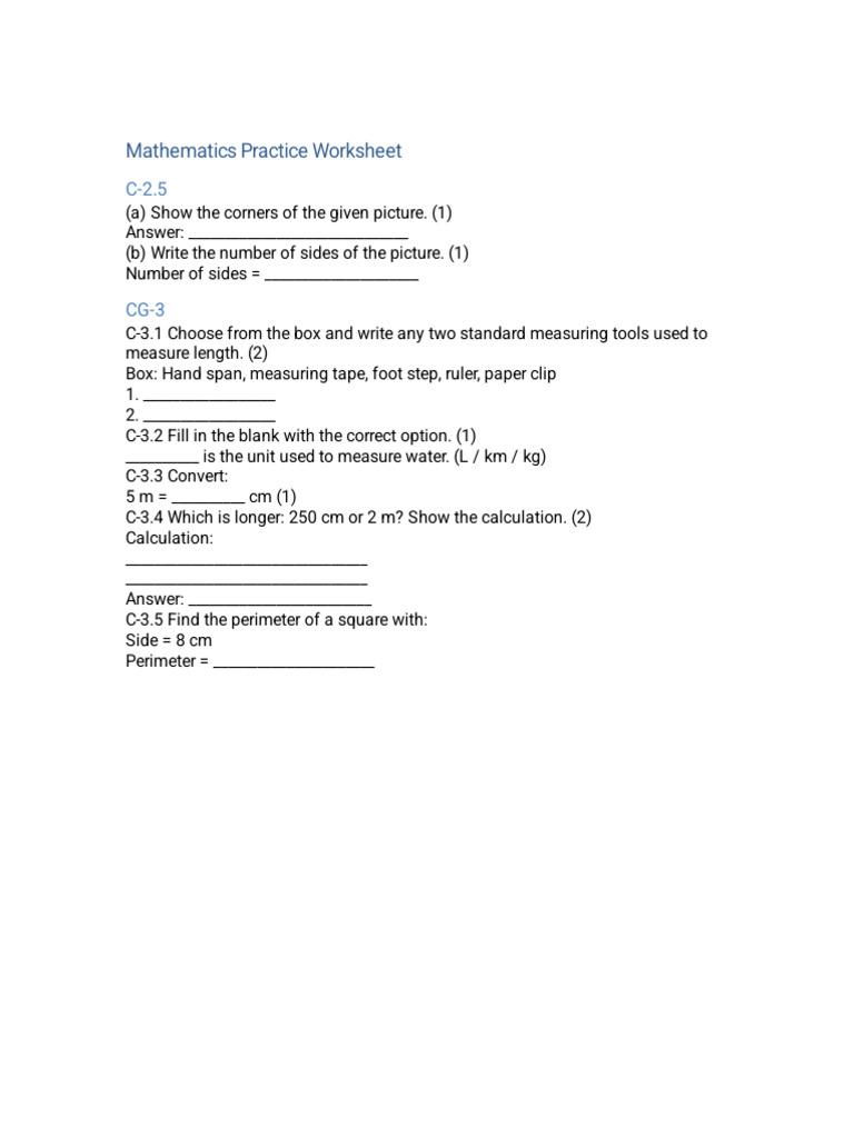 Math Practice Worksheet(1) | PDF