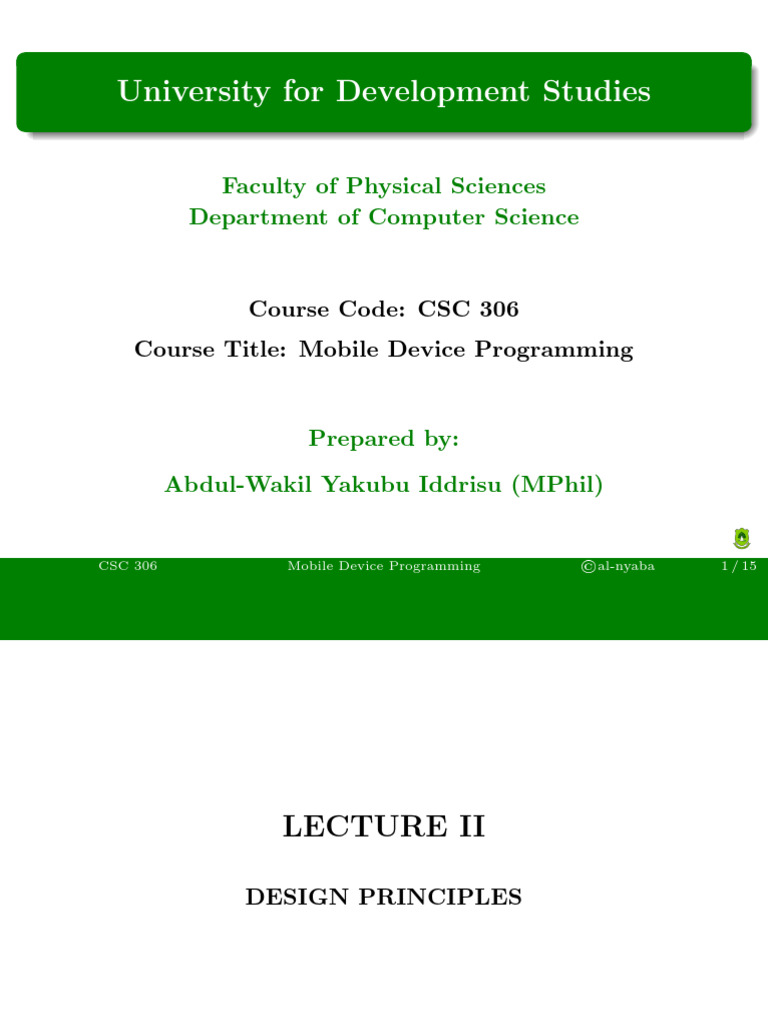 Lecture II - CSC 306 | PDF | Usability | Computer Science