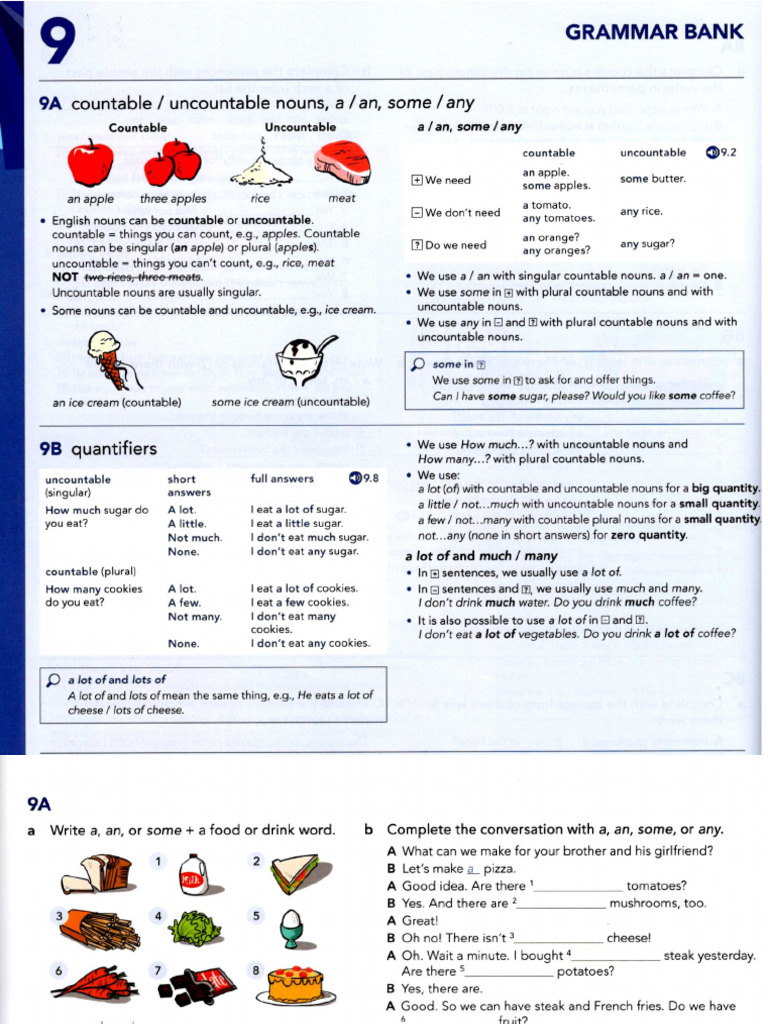 9 a B - Grammar - Quatifiers - Theory and Exercises | PDF