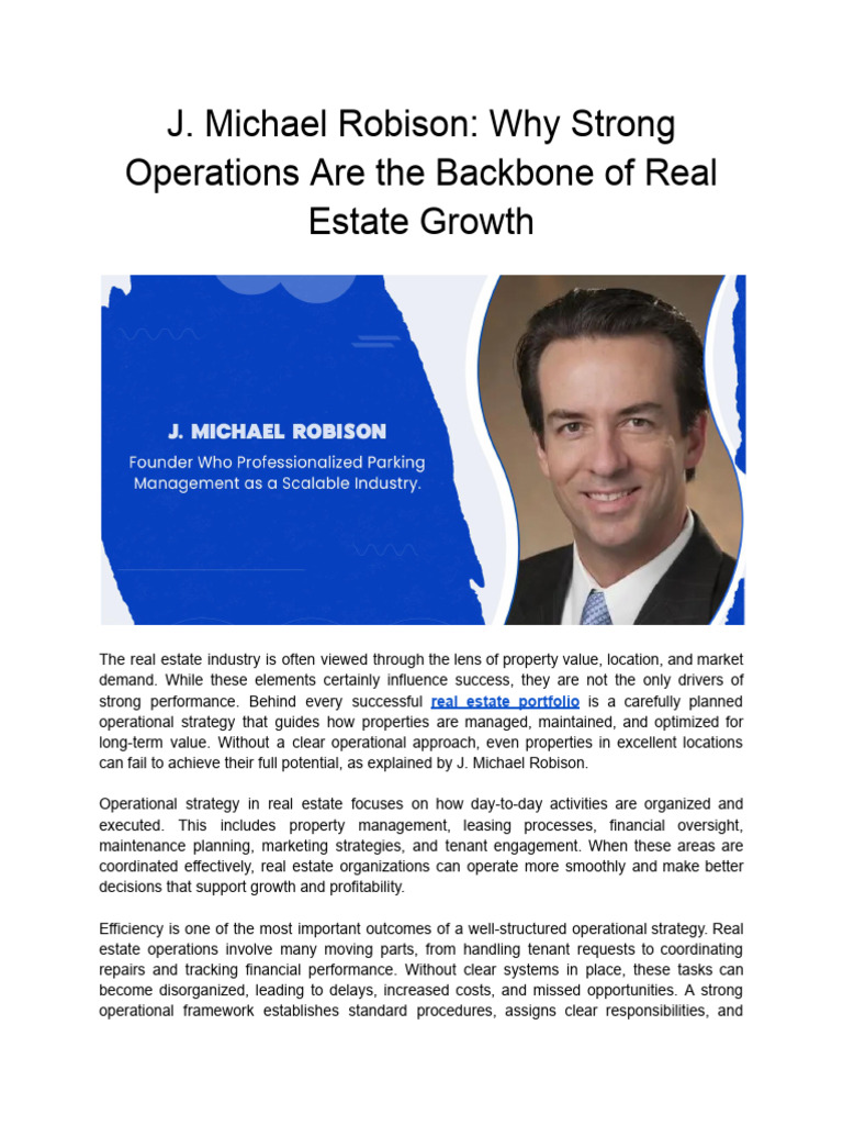 J. Michael Robison_ Why Strong Operations Are the Backbone of Real ...