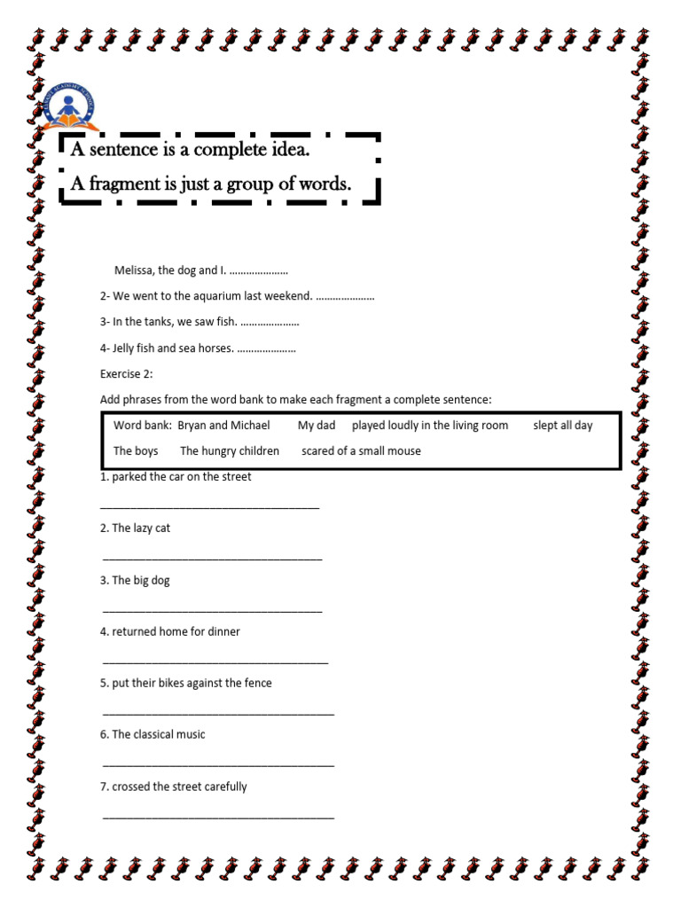 Complete Simple Sentence | PDF
