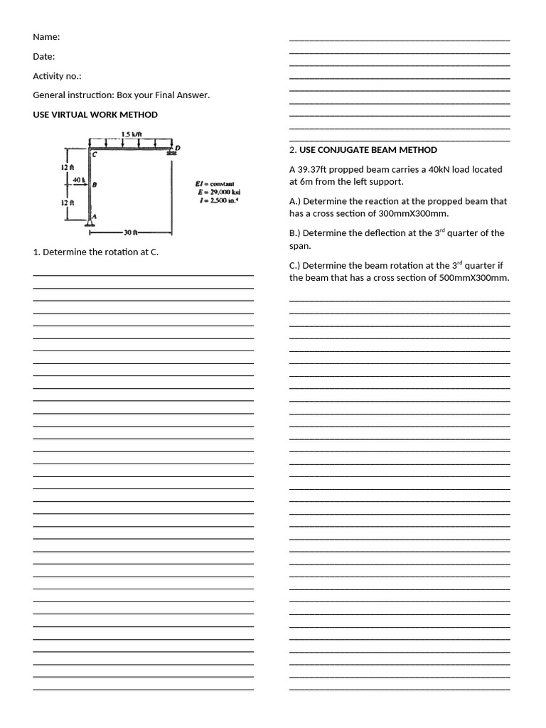 2nd Activity | PDF | Beam (Structure) | Mechanical Engineering
