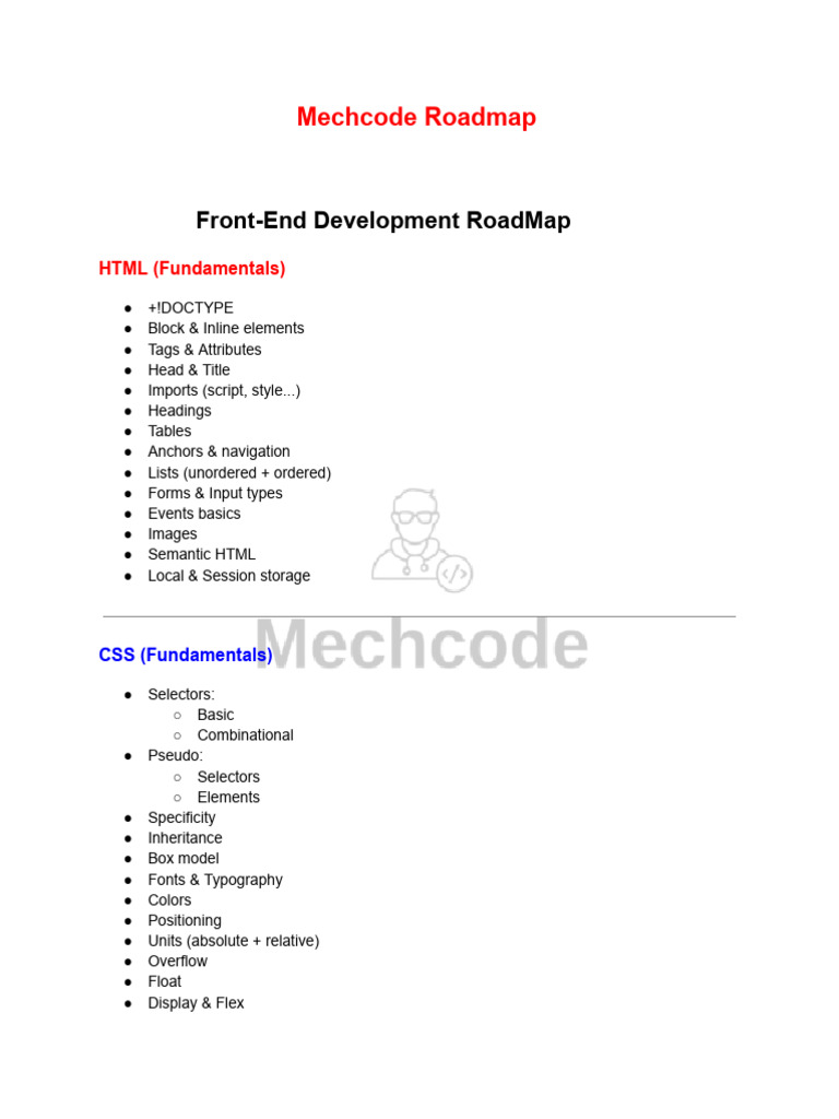 Roadmap | PDF | Document Object Model | Html