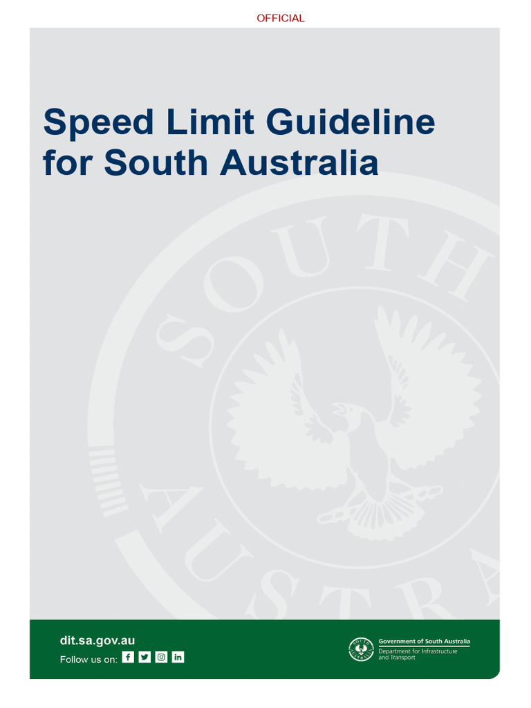 Speed Limit Guideline for South Australia | PDF | Speed Limit | Road Safety
