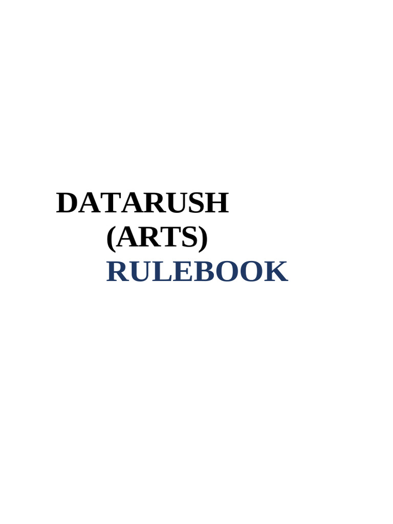 Datarush Rulebook Revised | PDF | Computing