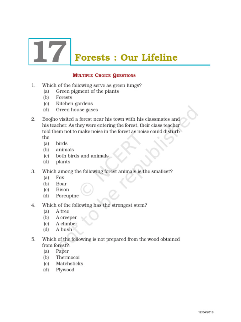 17.Forest Our Lifeline | PDF | Forests | Trees