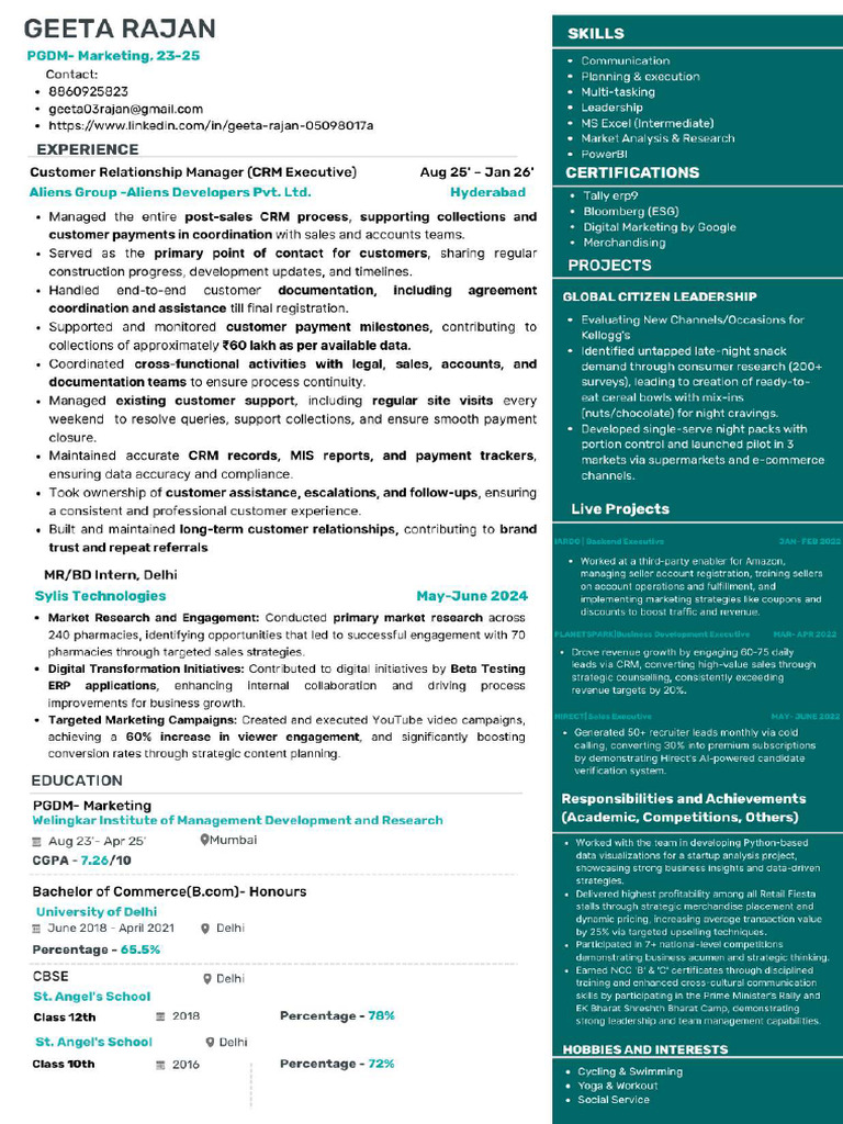 Geeta Rajan CV | PDF