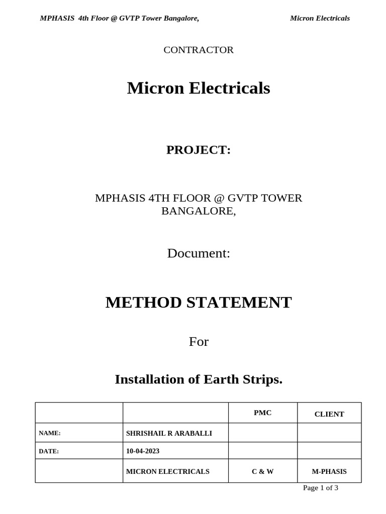 07. MS - Earthing | PDF | Screw
