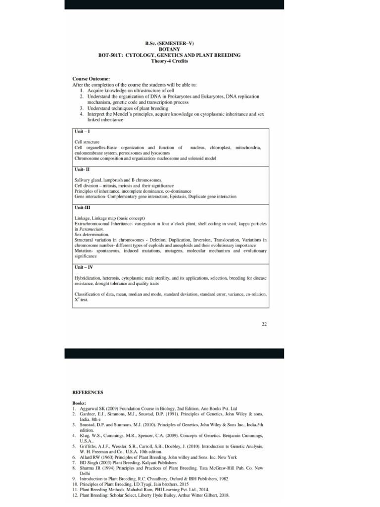 Botany Syllabus Sem5 | PDF