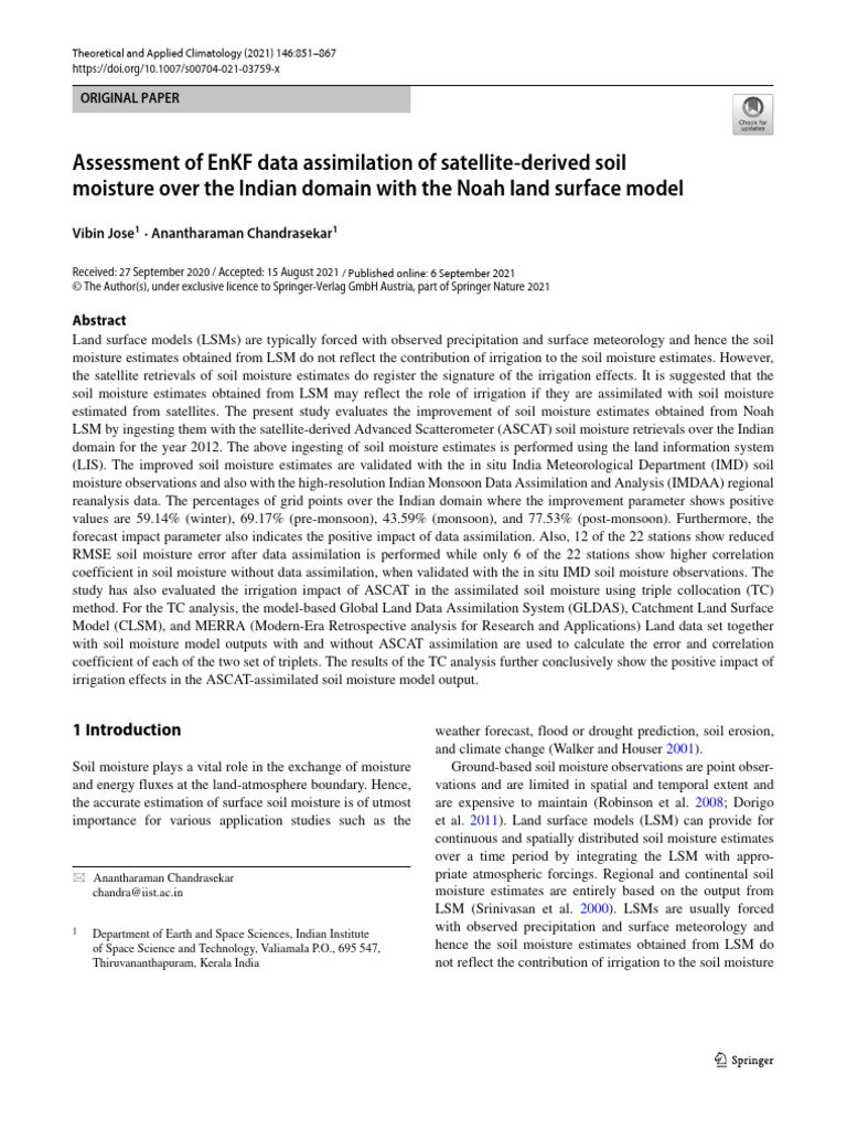 Assessment of Enkf Data Assimilation of Satellite-Derived Soil Moisture ...