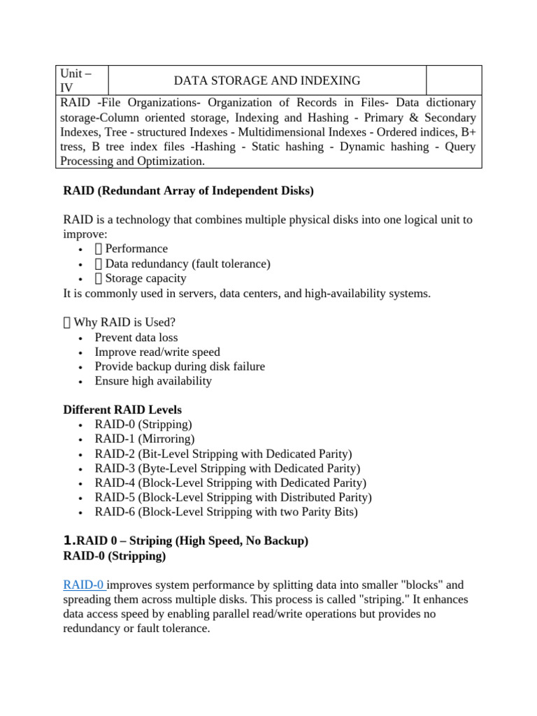 Unit 4 | PDF | Database Index | Databases
