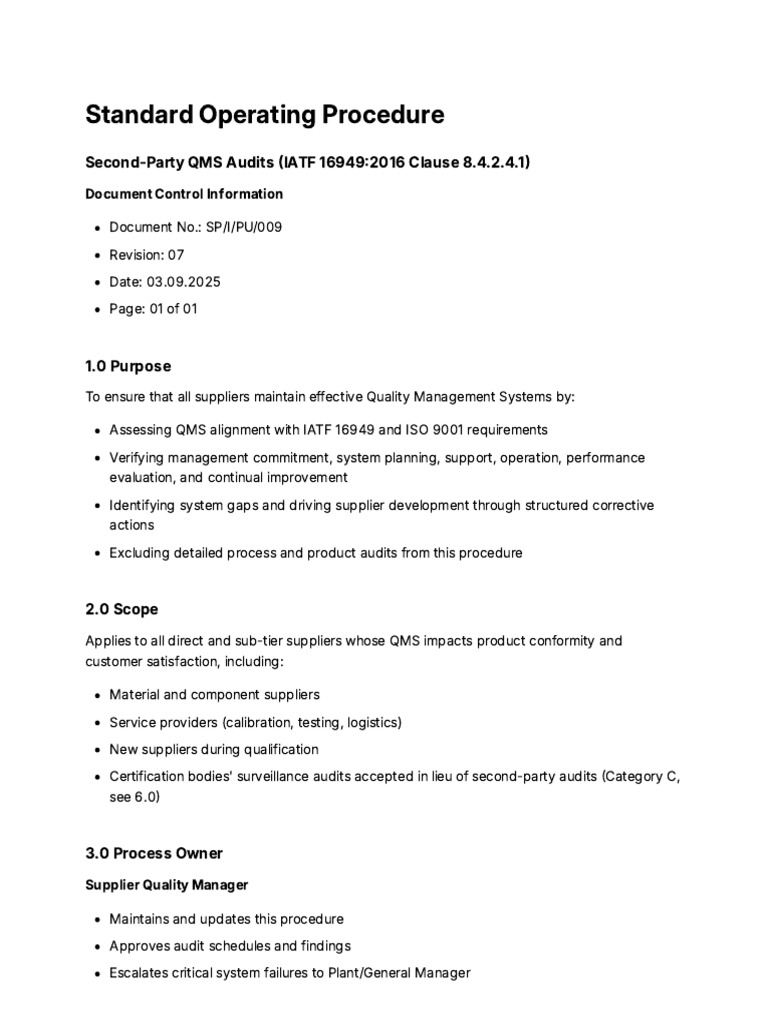 Enhanced Qms Audit Procedure | PDF | Quality Management System | Audit
