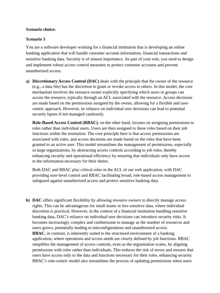 Assignment 2 Access Control Analysis | PDF | Computer Access Control ...