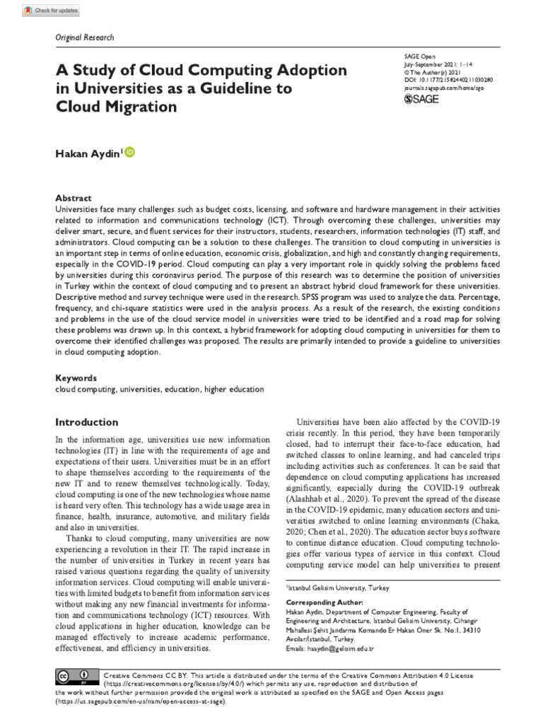 A Study of Cloud Computing Adoption in .. | PDF