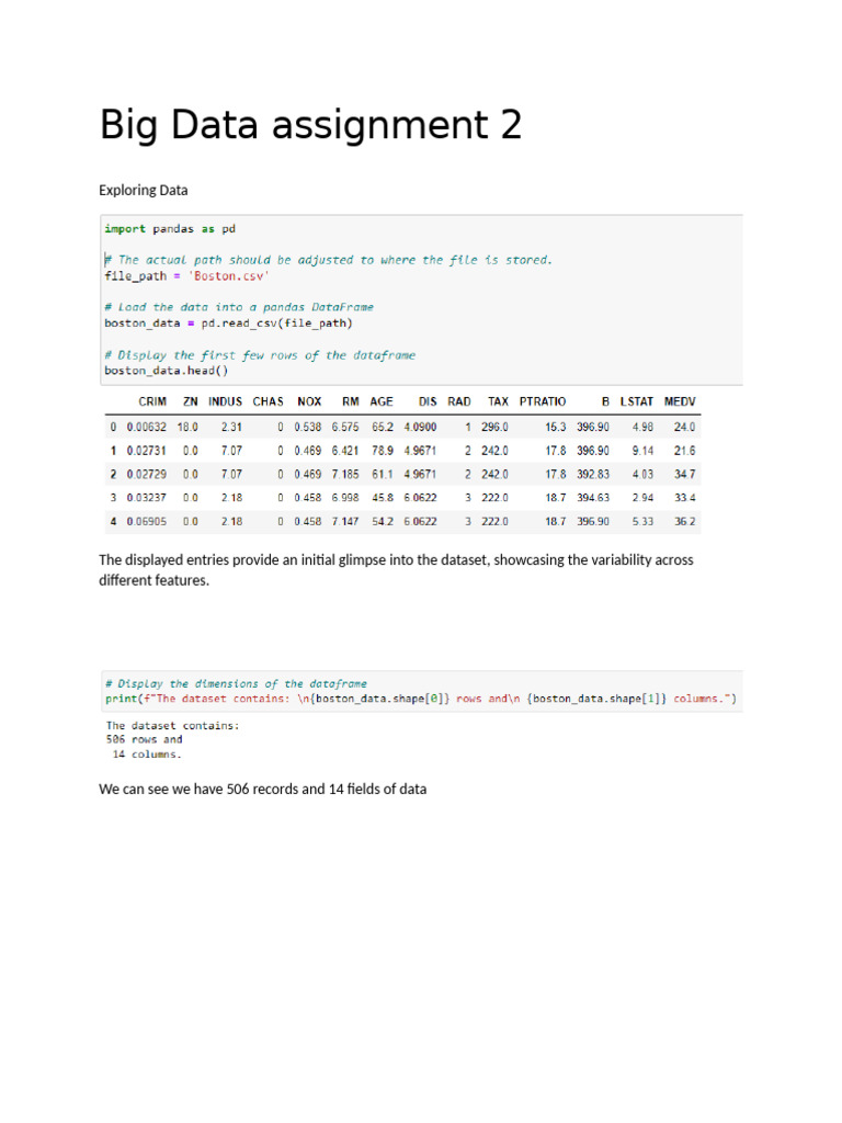 Big Data Assignment 2 | PDF | Regression Analysis | Errors And Residuals