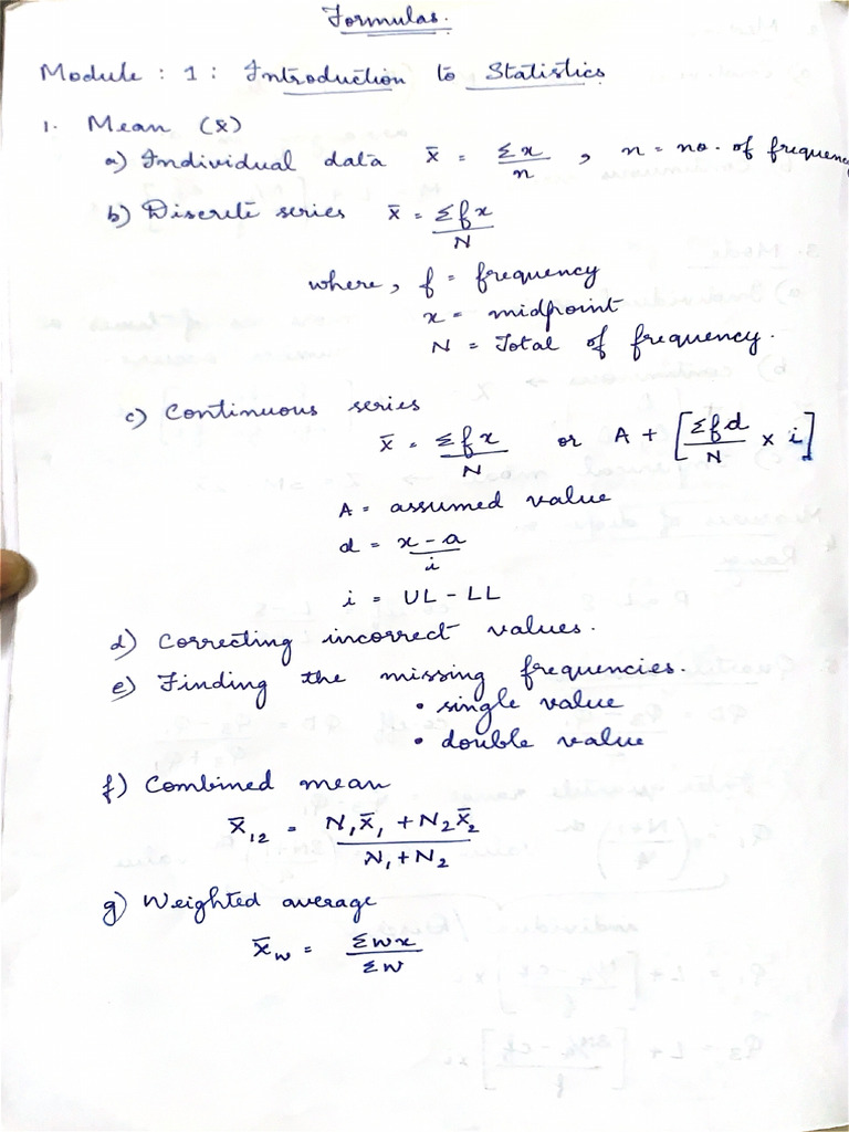 Stats Formulas | PDF